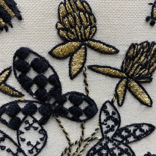 MCM Embroidery Framed Wall Art Black Gold Variety Frog Spider Butterfly Floral - Picture 4 of 71