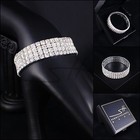 Dehnbares Armband mit Gummi *Zirkonia*, Weißgold im Etui, Weihnachtsgeschenk