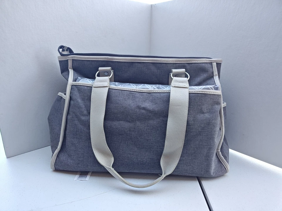 Large Diaper Bag/Fashion Tote CARTER'S Heather Gray/Beige - Image 2 of 4