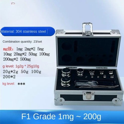 Pesos de calibración de báscula digital de acero inoxidable 304 grado F1 24 piezas 1 mg-500 g - Imagen 16 de 19