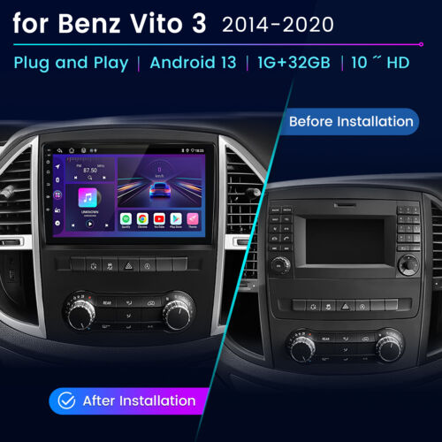 32GB Apple Carplay For Mercedes Benz Vito 3 W447 2014-2020 Android 13 GPS Radio - Picture 2 of 13