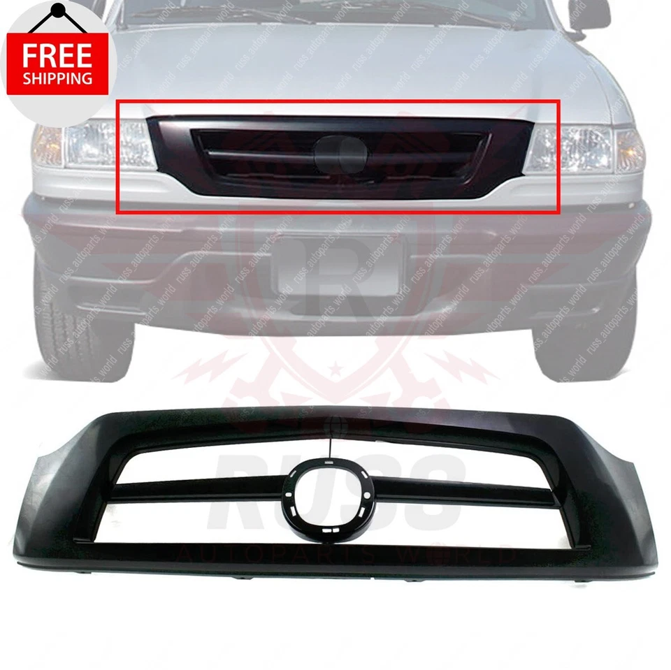New Front Grill Grille Textured Black Fits 2001-2008 Mazda B3000 2001-2010 B2300 Foto 4 de 4