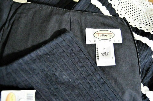 NUEVO CON ETIQUETAS Talbots Negro Algodón y Encaje Acento Línea A Frare Mujer Falda Talla 4 - Imagen 6 de 7