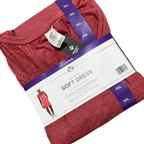 Members Mark Womens Size XXL Red Favorite Soft Tank Drawstring Dress NWT - Picture 2 of 7