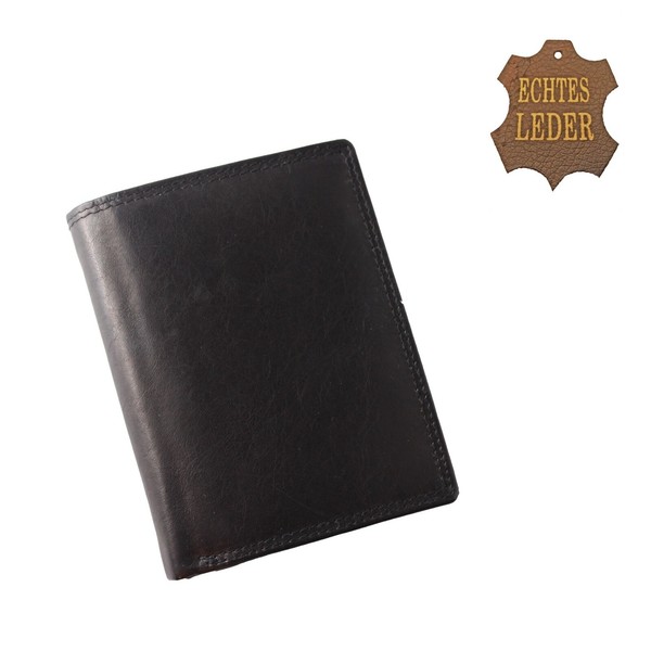 Portmonee Wallet Money Leder Portemonnaie Geld Geldbeutel LederböRse Schwarz 305-image