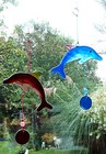 DOLPHINS SUN CATCHER * STAINED GLASS EFFECT * 10 cm