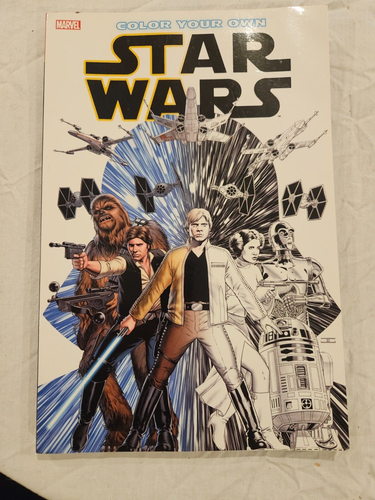 Two Star Wars Coloring Books -One Marvel 75 Page & one Disney 100 Page