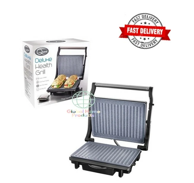 Quest Deluxe Health Grill Non Stick Sandwich Panini Press Meat Burger Griddle