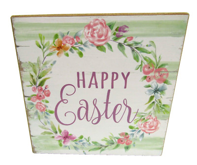 Easter Way To Celebrate ''Happy Easter'' Wooden Box Sign 6 1/2'' x 6 1/2'' Back Open
