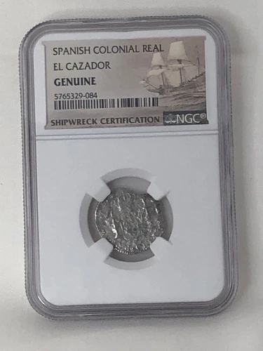 NGC 1783 El Cazador Shipwreck Mexico 1/2 Reales Spanish Pirate Treasure Coin