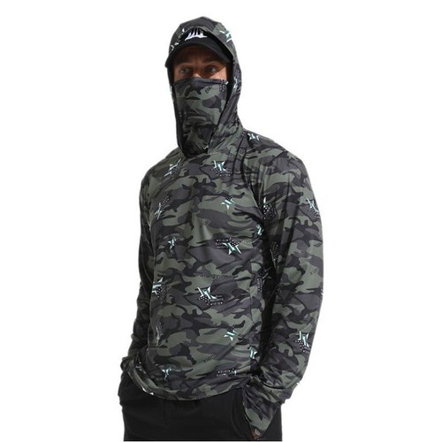 Sbart Fishing Mask Clothing Hoodie Long Sleeve T-Shirt Quick Dry UPF50+ Outdoor - Picture 9 of 14