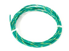 16 ga GAUGE GXL AUTOMOTIVE HIGH TEMP COPPER WIRE - 25 FT - GREEN W YELLOW STRIPE