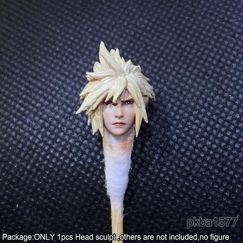 Premium 1/18 Cloud Strife Head Sculpt Cartoon Man Soldier Head For 3.75" Figure - Picture 2 of 4
