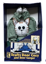 Vtg Country Kitty Cat Drafty Door Cozy Hanger Draft Blocker Stopper Plush NIB
