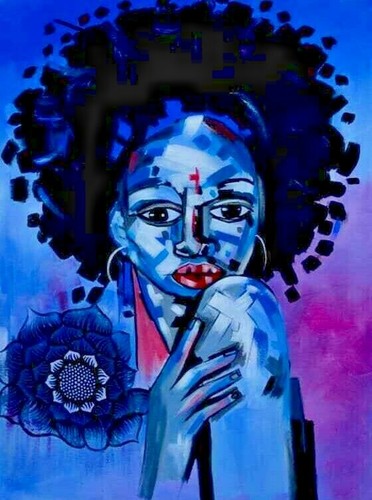 NEU Leinwand Acryl Malerei Wohnkultur afrikanischer Künstler Kunst Design kein Rahmen Frau