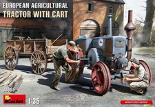 Tractor agrícola europeo MiniArt 1/35 con carro