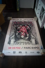 TATTOO 🖋️ SHOW CONVENTION Large French Vintage Advertising Poster Original 2019