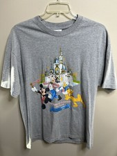 Vintage Disney Designs Walt Disney World Castle T-shirt Mickey Size XL Gray