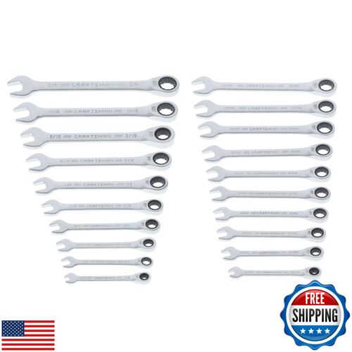 CRAFTSMAN 20 Piece Ratcheting Combination Wrench Set, SAE/Metric (CMMT87220)