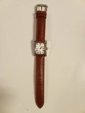 Invicta #2792 Rectangle Case Stainless Steel Brown Leather Quartz Watch- C90