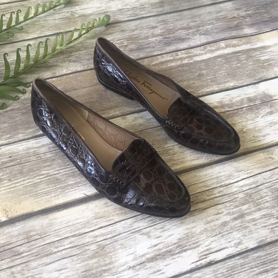 salvatore ferragamo crocodile loafers