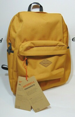 Merrell Backpack Terrain 20L Camping College School Hiking Pockets Zippers Gold 