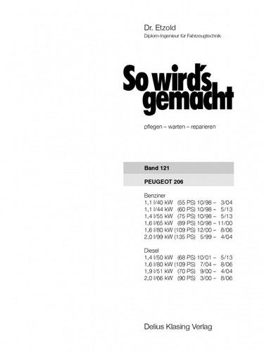 Peugeot 206 1998-2013 So wird's gemacht Werkstatthandbuch E-Book PDF - Bild 7 von 12