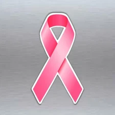 pink breast cancer awareness ribbon car bumper sticker 61 x 101 mm vinyl 