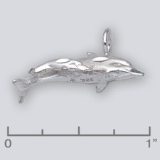 Sterling Silver Dolphin with Baby Pendant