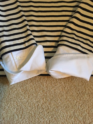JCrew Striped Boatneck T-shirt Built In Cuffs F8860 Small Saint James Style - Picture 8 of 9