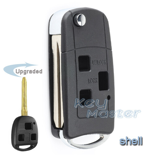 Upgraded Flip Remote Key Shell Case Fob for Toyota Land Cruiser FJ Cruiser TOY43 - Foto 1 di 5