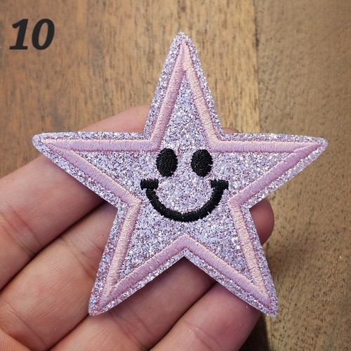 Flicken zum Aufbügeln Bügelflicken Stern Kind Patches Gesicht Aufbügelflicke - Picture 11 of 13