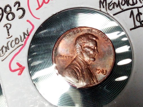 Mint Error Coin Lincoln 1c Cent Penny 1983 p Double Rim - Picture 2 of 24