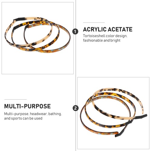 3 Pcs Totorsshell Head Hoop Thin Headbands for Women's Hair Baby Man Shower - Imagen 3 de 12