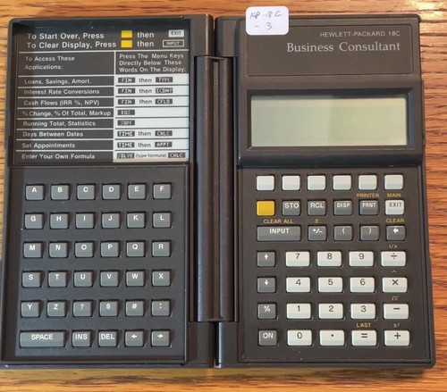 Vintage Hewlett Packard HP-18C PROG BUSINESS Calculator -TESTED/NEW BAT/MORE (3) - Video 1 of 1