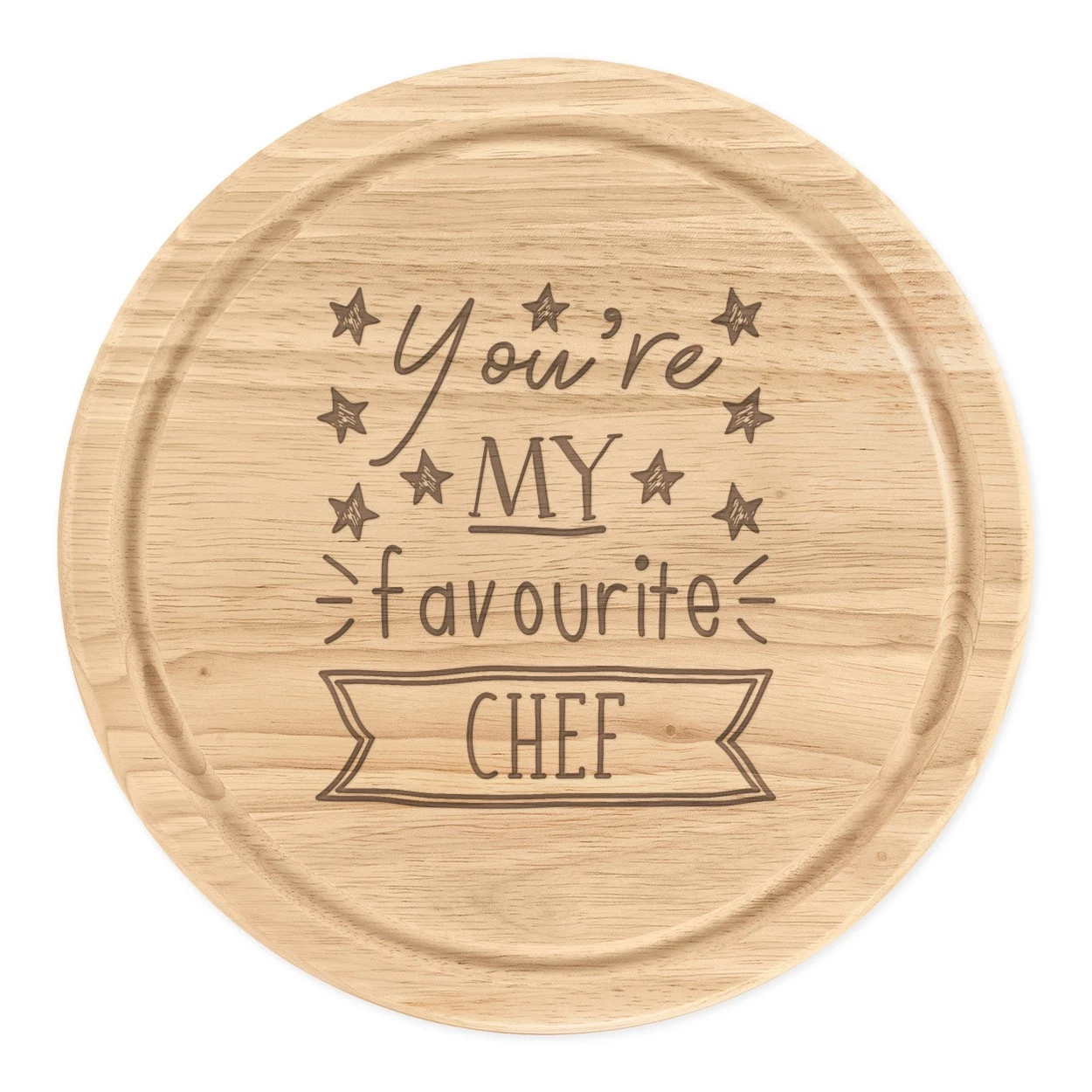 You're My Favourite Chef Stars Round Chopping Cheese Board Funny Best