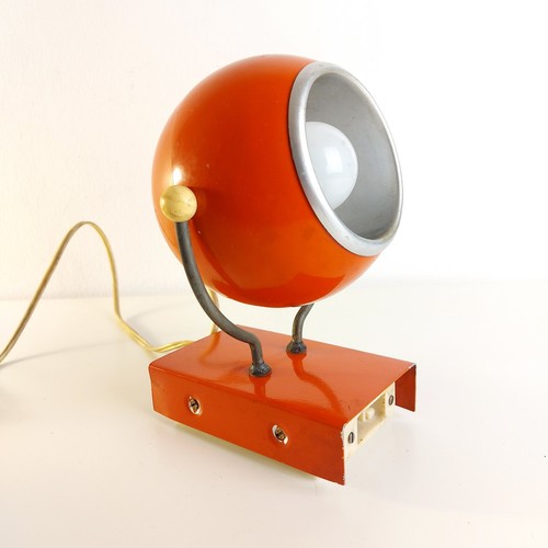 Vintage Eyeball Lamp Wall Hangable, Space Age Design 1970s Red