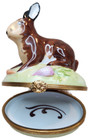 Rochard Rabbit on Grass with Turnip and Carrots Limoge Peint Main Trinket Box — photo 9