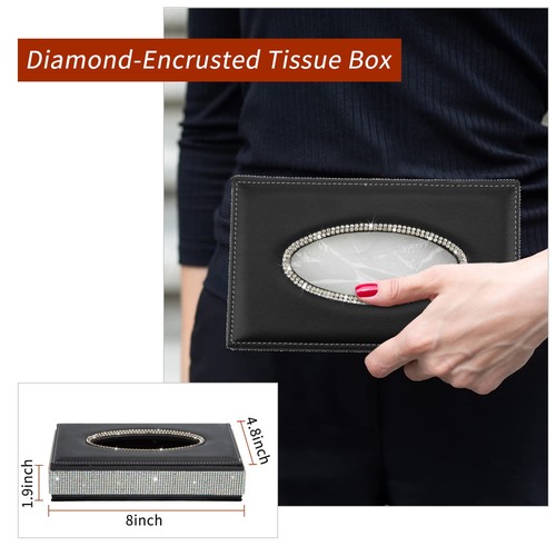 Rectangle Tissue Box Cover Bling Crystal Diamonds Tissue Holder,Made by Premi... - Picture 7 of 7