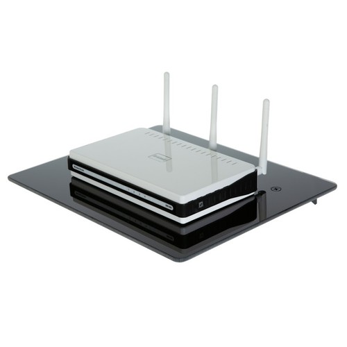 Einzel Glas Regal unter TV Wandhalterung Halterung Komponente Kabel Box DVR DVD - Bild 5 von 6