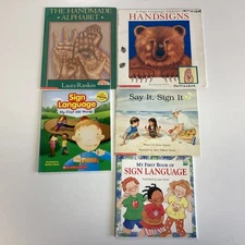 Sign Language Signing Daycare Preschool Kindergarten 5 Children's Book Lot