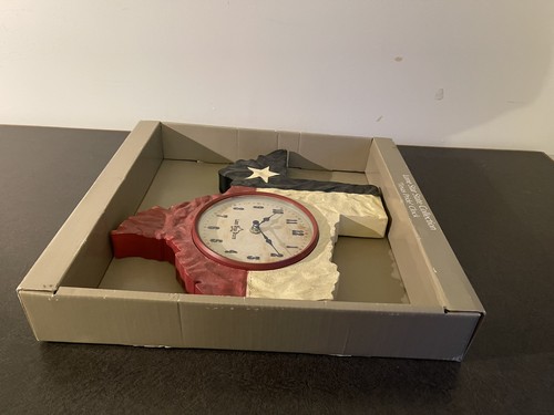 Lone Star State Collection - Texas Pride Clock - State Shaped - Red White Blue - Picture 3 of 6