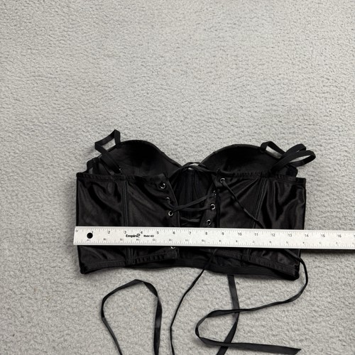 Forest Ink Corset Top Womens Medium Black Widow Web Embroidered Lace Back - Picture 5 of 7
