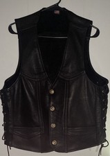 Vintage Leather Vest Made in the USA Biker