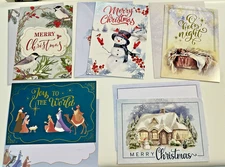 Religious Christmas Greeting Cards with Envelopes - 5 ea