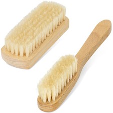TAKAVU Leather Upholstery Cleaning Brush Set, Pure White Boar Bristle