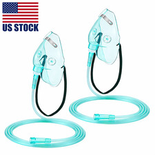 2PCS L Oxygen Mask with 6.6 Ft Tubing and Adjustable Elastic Strap, Adult Oxyge