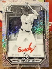 2026 Bowman Chrome Breyson Guedez Black & White Shimmer Red Ink Auto SSP