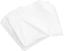 100 Pieces 10 x 10 Inches Cotton Fabric Precut Solid Colors White