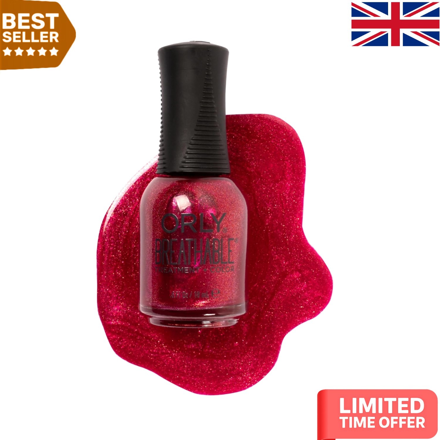 Strengthening Multi-Feature Nail Polish 18ml - No Base Needed, Glossy Finish
